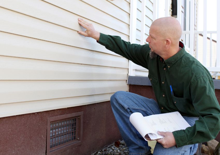 Person-Inspecting-Wooden-Wall