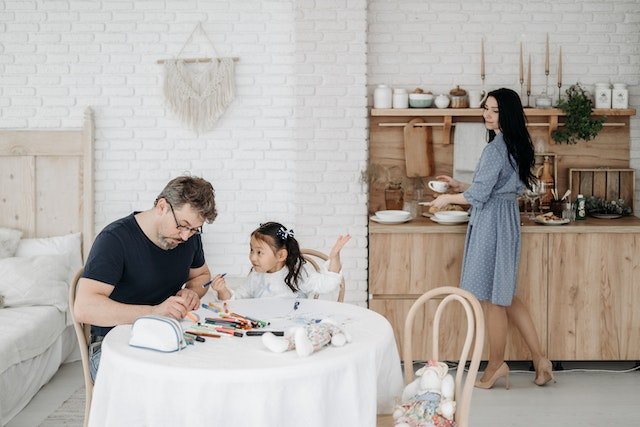 Family In Kitchen